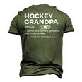Hockey Grandpa Definition Best Grandpa Ever Men's 3D T-shirt Back Print Army Green