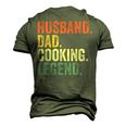 Husband Dad Cooking Legend Cook Chef Father Vintage Men's 3D T-Shirt Back Print Army Green