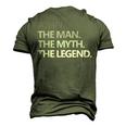 John The Man Myth Legend Fathers Day Dad Men's 3D T-shirt Back Print Army Green