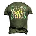 My Kids Have Paws For Cats Mom And Cats Dad Tie Dye Men's 3D T-Shirt Back Print Army Green