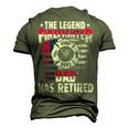 The Legend Firefighter Dad Has Retired Retired Dad Men's 3D T-shirt Back Print Army Green