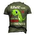I Love You Daddy Dinosaur Dad Fathers Day Kids Son Daughter Men's 3D T-shirt Back Print Army Green