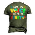 Mama Autistic Mom Autistic Dad Papa Autism Awareness Month Men's 3D T-Shirt Back Print Army Green