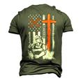 Mechanic Flag On Back Men's 3D T-Shirt Back Print Army Green