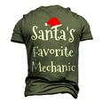 Mechanic Santas Favorite Job Christmas Santa Claus Hat Men's 3D T-Shirt Back Print Army Green