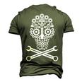 Mechanical Engineer Skull Mechanic Lazy Costume Men's 3D T-Shirt Back Print Army Green