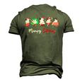 Meowy Catmas Christmas Cat Kitten Lover Kids Mom Dad Men's 3D T-Shirt Back Print Army Green