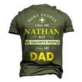Nathan Name My Favorite People Call Me Dad Men's 3D T-shirt Back Print Army Green