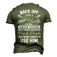 Back Off I Have A Crazy Uncle Matching Men's 3D T-Shirt Back Print Army Green