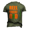 Orange FatherS Day For Fisherman Reel Great Dad Men's 3D T-Shirt Back Print Army Green
