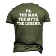 Pa The Man The Myth The Legend Dad Christmas Men's 3D T-shirt Back Print Army Green