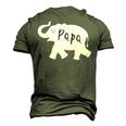 Papa Africa Elephant Father Matching For Dad Men's 3D T-Shirt Back Print Army Green