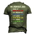 My Perfect Day Car Guy Car Mechanic Garage Men's 3D T-Shirt Back Print Army Green