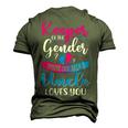 Pink Or Blue Uncle Loves You Keeper Gender Reveal Baby Men's 3D T-Shirt Back Print Army Green