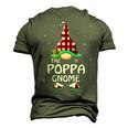 Poppa Gnome Buffalo Plaid Matching Christmas Men's 3D T-Shirt Back Print Army Green