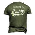 Promoted To Daddy 2023 Humor New Dad Baby First Time Men's 3D T-Shirt Back Print Army Green