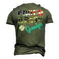 Proud Army Grandpa Flag American Military Men's 3D T-Shirt Back Print Army Green