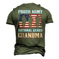 Proud Army National Guard Grandma Usa Veteran Military Men's 3D T-Shirt Back Print Army Green
