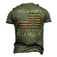 Proud Army National Guard Grandpa Us Military Men's 3D T-Shirt Back Print Army Green