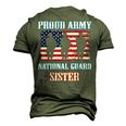 Proud Army National Guard Sister Usa Veteran Military Men's 3D T-Shirt Back Print Army Green