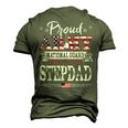 Proud Army National Guard Stepdad Us Military Men's 3D T-Shirt Back Print Army Green