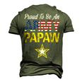 Proud To Be An Army Papaw Military Pride American Flag Men's 3D T-Shirt Back Print Army Green