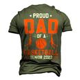 Proud Dad Of A 2023 Senior Basketball Graduation Men's 3D T-Shirt Back Print Army Green