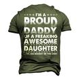Im A Proud Daddy Of A Freaking Awesome Daughter Dad Father Men's 3D T-Shirt Back Print Army Green