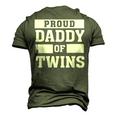 Proud Daddy Of Twins Father Twin Dad T Men's 3D T-Shirt Back Print Army Green