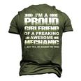 Im A Proud Girlfriend Of An Awesome Mechanic Men's 3D T-Shirt Back Print Army Green