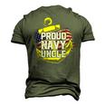Proud Navy Uncle American Flag Anchor Gold Men's 3D T-Shirt Back Print Army Green