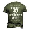 Proud Rockin Life As A Mechanics Wife Men's 3D T-Shirt Back Print Army Green