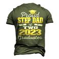 Proud Step Dad Of Two 2023 Graduate Class 2023 Graduation Men's 3D T-Shirt Back Print Army Green