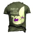 Purple Up For The Military Kids Month Elephant Ribbon Men's 3D T-Shirt Back Print Army Green