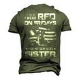 Red Friday Military Remember Everyone Deployed For My Sister Men's 3D T-Shirt Back Print Army Green