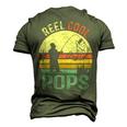 Reel Cool Pops Fishing Dad Fathers Day Fisherman Men's 3D T-Shirt Back Print Army Green