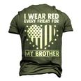 Remember Everyone Deployed Brother Military Red Friday Men's 3D T-Shirt Back Print Army Green