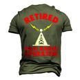 Retired Ham Radio Operator Father Radio Tower Humor Men's 3D T-Shirt Back Print Army Green
