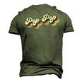 Retro Cute Pop Pop Best Grandpa Ever Birthday Idea Men's 3D T-shirt Back Print Army Green