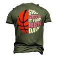 She Gets It From Her Dad Basketball Girls Womens Daughters Men's 3D T-Shirt Back Print Army Green