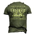 I Smoke Meat And I Know Things Bbq Chef Grill Dad Men's 3D T-Shirt Back Print Army Green