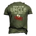 Soon To Be Uncle Again 2023 Gender Reveal Pregnancy Men's 3D T-Shirt Back Print Army Green