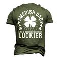Swedish Dad St Patricks Day Sweden Father Men's 3D T-Shirt Back Print Army Green