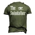 The Swimfather Swimming Dad Swimmer Life Fathers Day Men's 3D T-shirt Back Print Army Green