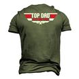 Top Dad Best Dad Ever Father 80S Fathers Day Men's 3D T-Shirt Back Print Army Green