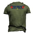 Top Papa Personalized 80S Dad Humor Movie Gun Men's 3D T-Shirt Back Print Army Green