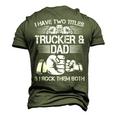 Trucker And Dad Semi Truck Driver Mechanic Men's 3D T-Shirt Back Print Army Green