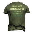 Trucker Grandpa The Man The Myth The Legend Grandparents Day Men's 3D T-shirt Back Print Army Green