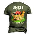 Uncle Of The Birthday Boy Farm Animals Matching Farm Theme Men's 3D T-Shirt Back Print Army Green