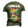 Uncle Of Birthday Unicorn Dabbing Unicorn Matching Men's 3D T-Shirt Back Print Army Green
